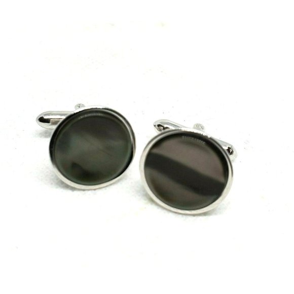 Smoke Pearl Gray Silver Tuxedo Studs Tux Cuff Links - Picture 1 of 8